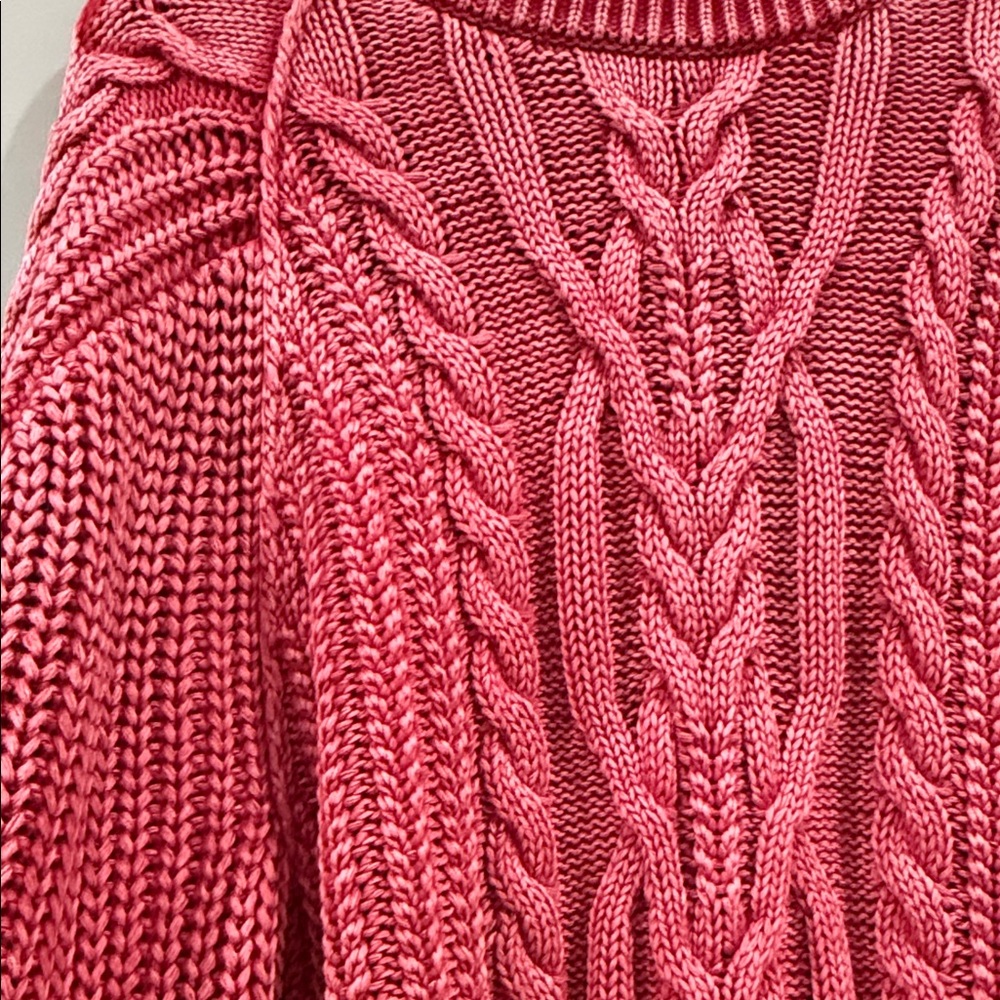 Free People Red Cable Knit Sweater - Picture 3 of 3